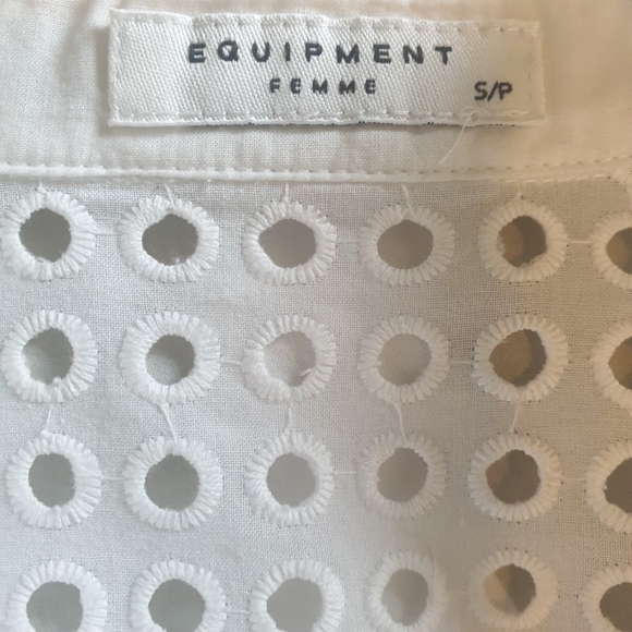 'EQUIPMENT' FRANCE BRODERIE ANGLAISE COTTON SHIRT SZ S/P EU - Picture 4 of 4